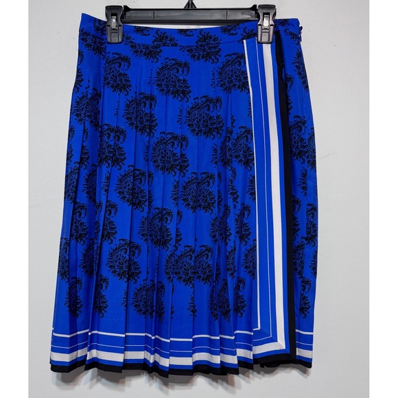 Banana Republic Dresses & Skirts - Royal Blue Damask Pleated Skirt Size 8 Old Money Academia‎ Coquette Coastal Chic